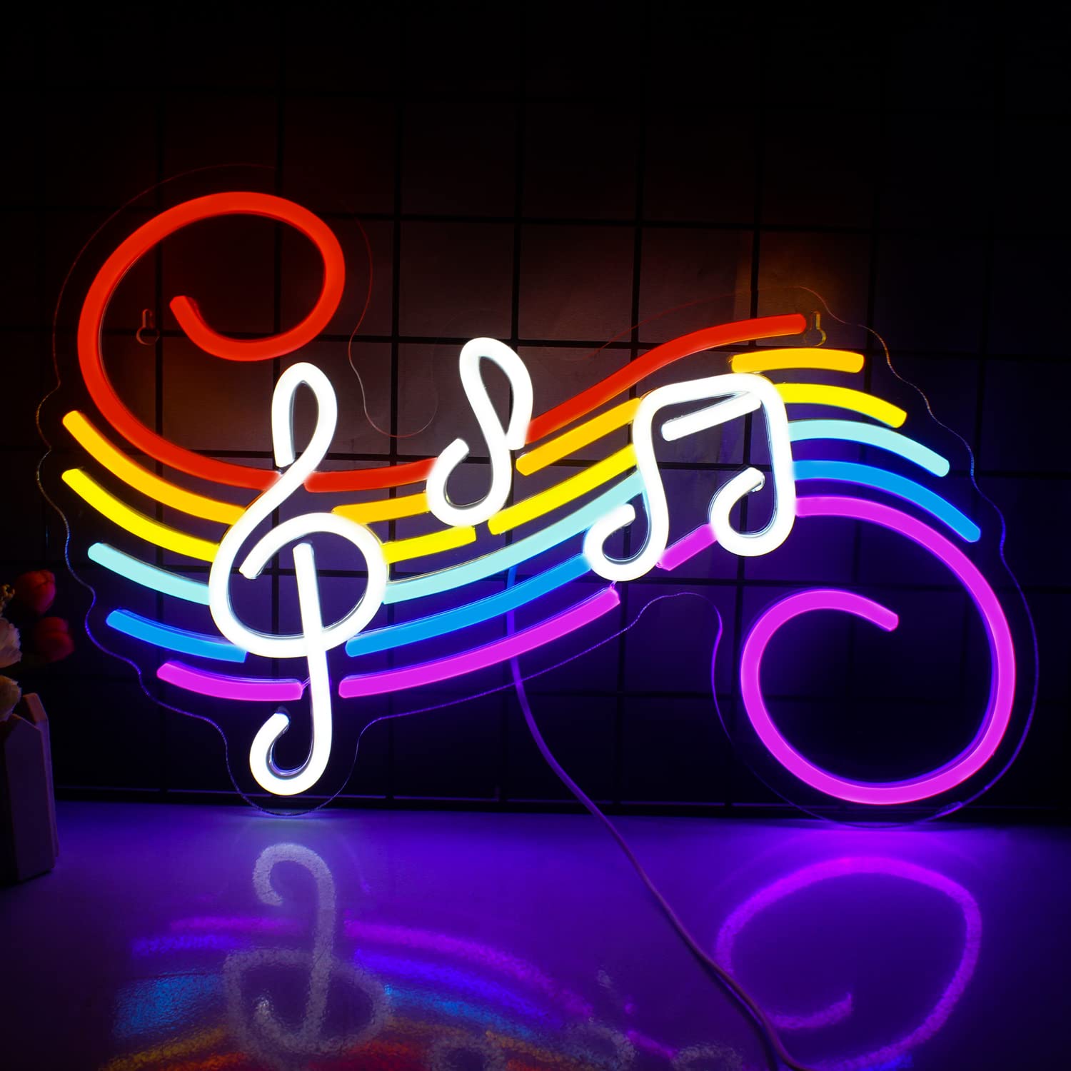 Wedding Led - Music Notes Neon Sign Customizable Colorful