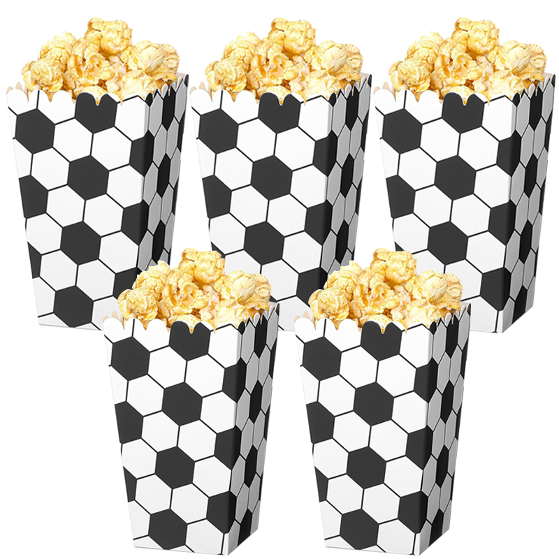 Wedding Event Supply - 6/18Pcs Football Popcorn Boxes Soccer Party