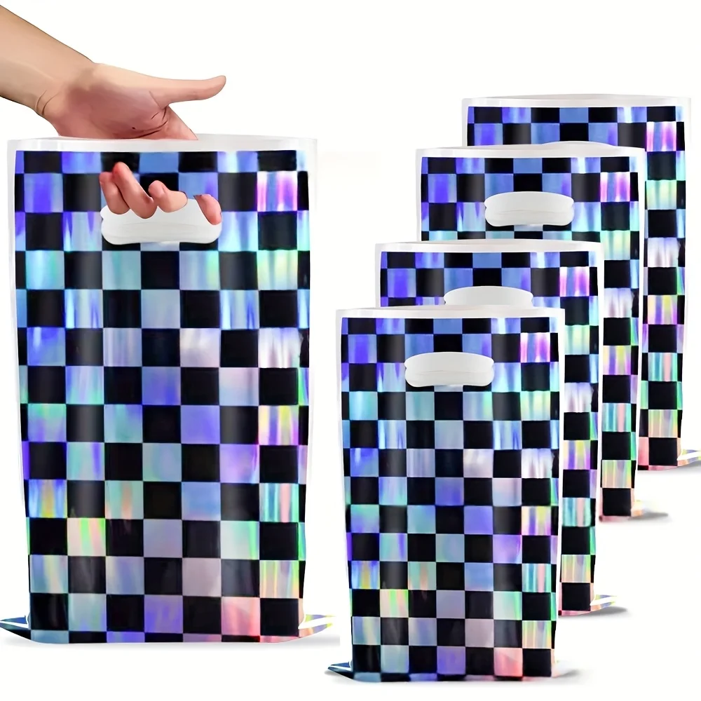 Wedding Event Supply - 10/20/30pcs Black Laser Checkered Plastic Gift