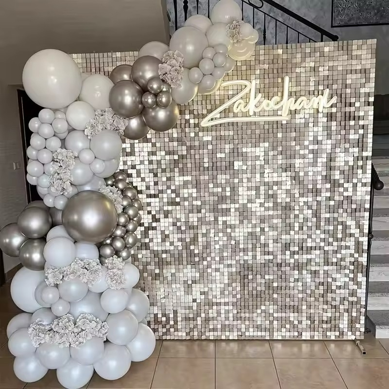 1/2/6/10PCS Silvery/Golden/Bla - đánh giá và giá Wedding Backdrop Curtain