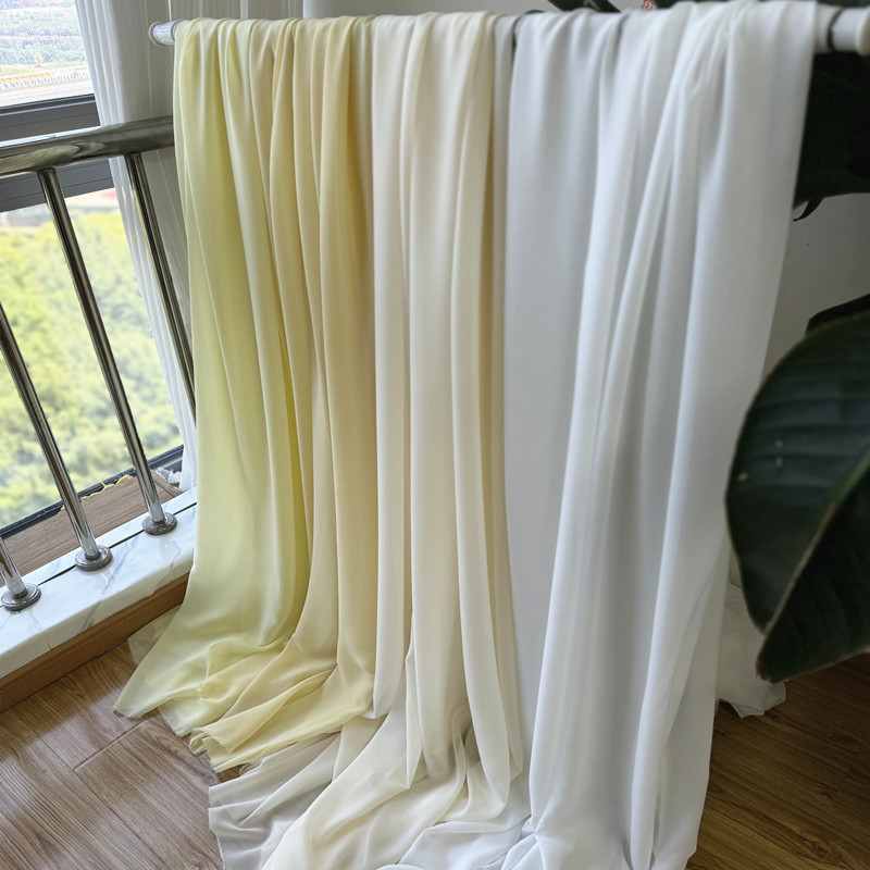 White Yellow Chiffon Fabric Br - đánh giá và giá Wedding Backdrop Curtain
