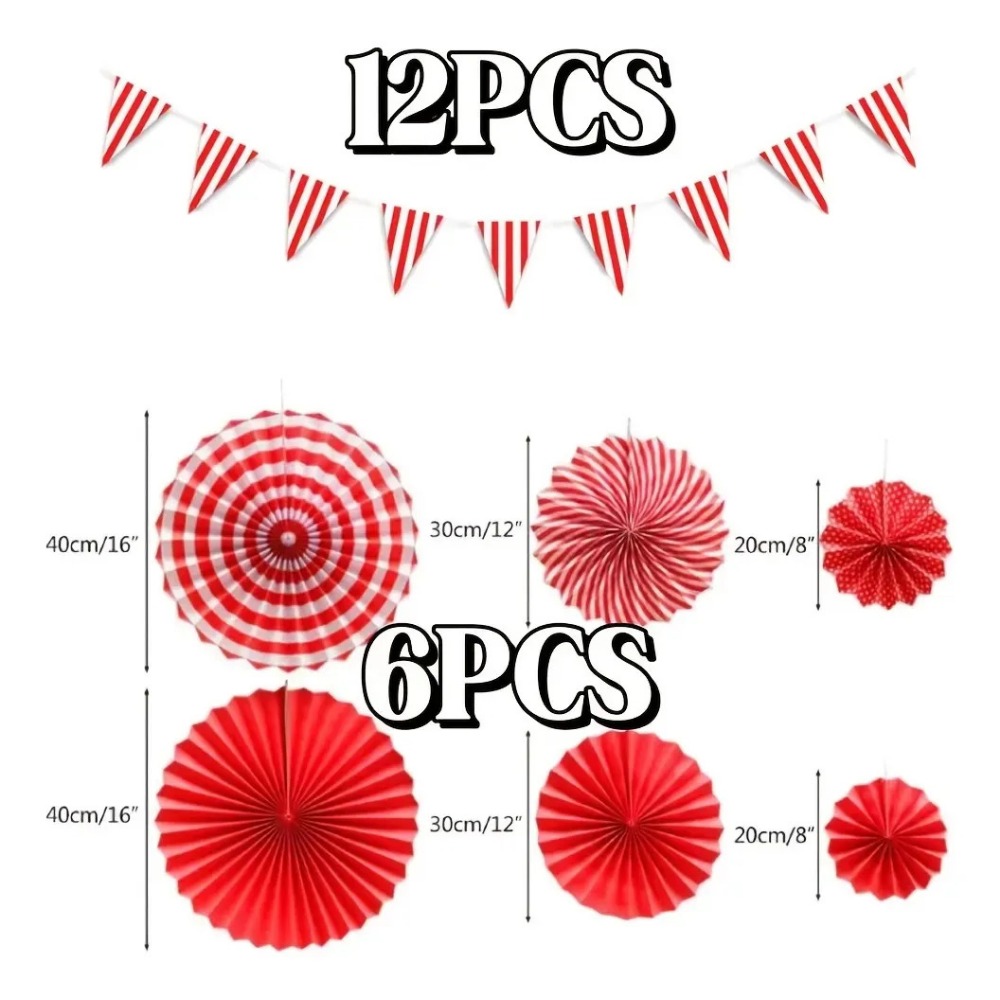 18Pcs Red White Striped Pennan - đánh giá và giá Wedding Supply Canada